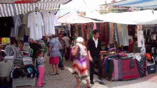 The textile market in Kemer Turkey [upl. by Kcuhc]