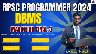 RPSC PROGRAMMER 2024 DBMS  MARATHON FINAL APNITEST [upl. by Kimbell447]