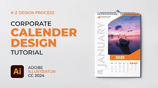 How To Make 2025 A3 Page Wall Calendar Design In Adobe Illustrator CC 2024 [upl. by Retse]