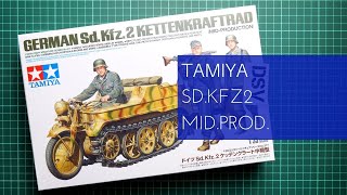 Tamiya 135 SdKfz2 Kettenkraftrad Mid Production 35377 Review [upl. by Aniger]