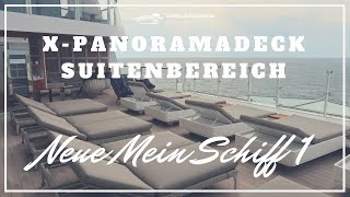 Mein Schiff 1 XPanoramadeck für Suitengäste auf Deck 6 im Heck [upl. by Pokorny]