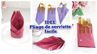 COMMENT PLIER une SERVIETTE EN PAPIER ✅ pliage facile à réaliser  décorer une table 🌸 [upl. by Oine]