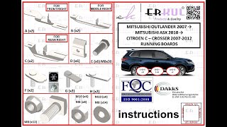 mitsubishi outlander 2007  mitsubishi asx 2010 running boards installation  yan basamak montajı [upl. by Razid]