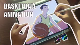 I Create Basketball Animation on Procreate  Procreate Animation English version [upl. by Yup]