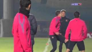 FC Barcelona  El primer día de trabajo de Afellay en el Barça [upl. by Aimerej]