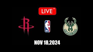 NBA LIVE Houston Rockets vs Milwaukee Bucks  November 18 2024  NBA Season LIVE 2K25 [upl. by Sadye]