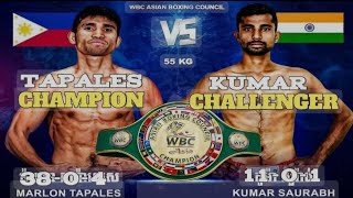 WBC Asia Champion  MARLON TAPALES 🇵🇭 vs 🇮🇳 KUMAR SAURABH  Full fight [upl. by Aurlie]