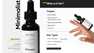 Is it worth buying minimalist Alpha Arbutin  How to use minimalist Alpha Arbutin serum [upl. by Arianne378]