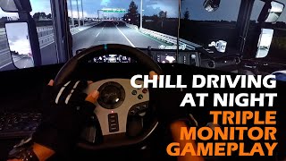 CHILL DRIVING IN THE NIGHT  EURO TRUCK SIMULATOR 2  PXN V9 STEERING WHEEL GAMEPLAY [upl. by Laddie]