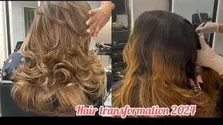 5 November 2024 hair highlights trending colourhair colour golden brown2024 [upl. by Annelg]