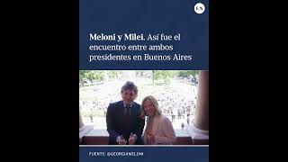 Así fue el encuentro entre Javier Milei y Giorgia Meloni en Buenos Aires [upl. by Annawat]