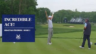 Incredible HOLEINONE for Sebastian Söderber  2024 PGA Championship [upl. by Atined]