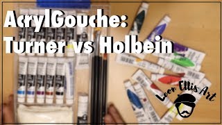 Acrylic Gouache Turner vs Holbein [upl. by Edylc437]