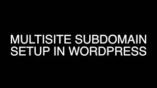 Subdomain Multisite Setup In WordPress  Multisite Functionality In WordPress [upl. by Nerte501]