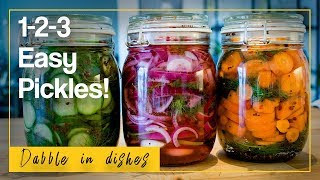 Super easy 123 pickle recipe Cucumber carrots amp onions [upl. by Parker]