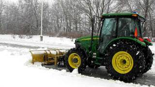 Tractors Ploughing Snow in Waterloo Snowmanca [upl. by Risay]