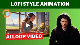 How to Make a Loop Videos with FREE AI Tools  Lofi Animation Generator  Seamless Loop [upl. by Leinod]