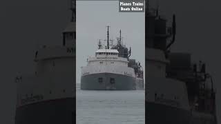 shorts Michipicoten Cargo Ship Turns In Lake ships [upl. by Eenitsed921]