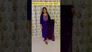 Myntra kurta set under 800  youtubeshorts shorts myntra [upl. by Ferdinand]