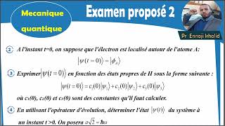 Examen proposé 2 Mécanique quantique [upl. by Aram]