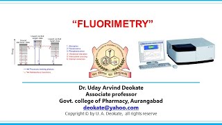 Fluorimetry part1 Deokate U A [upl. by Aber115]