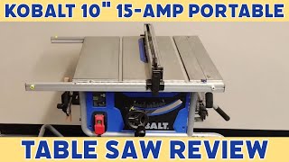 Woodworking Table Saw Review  Kobalt Portable Table Saw  Tool Review [upl. by Magen16]