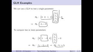 General Linear Hypothesis Testing [upl. by Libbey]