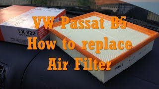 VW Passat B5 19 TDI How to replace Air Filter  Air Filter Replacement Change Air Filter 058133843 [upl. by Arihsan]