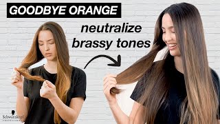 GOODBYE ORANGE Blue Shampoo for Brassy Hair Removal  Schwarzkopf Professional USA [upl. by Weiser]