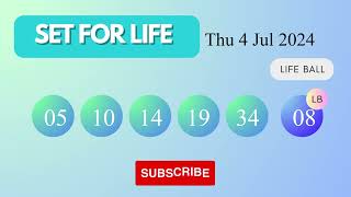 Set Forlife Draw Results on Thu 4 Jul 2024 The National Lottery UK [upl. by Adnofal]