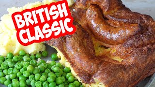 Toad in the Hole – British Classic Yorkshire Pudding and Sausages  Easy Toad in the Hole [upl. by Lord]