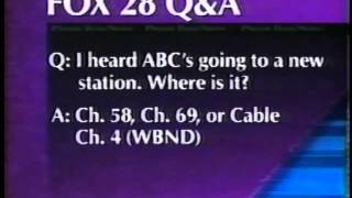 WSJV FOX 28 News  ABCFOX Affiliation Switch 10181995 [upl. by Hudgens122]