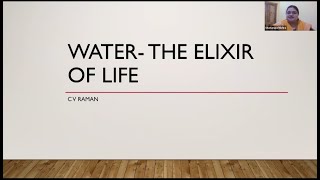 Water  The Elixir of Life C V Raman [upl. by Horne]