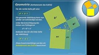 Kathetensatz des Euklid  Geometrie  Rueff [upl. by Renee]