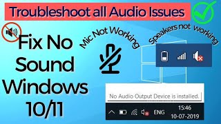 How To FIX No Sound and Audio Problems on Windows 10 [upl. by Saeger]