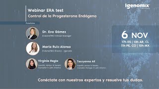 Webinar ERA Test Control de la Progesterona Endógena [upl. by Aoniak291]