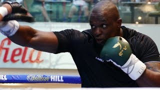 Dillian Whyte HAMMERS PADS in Joseph Parker WORKOUT [upl. by Fianna]