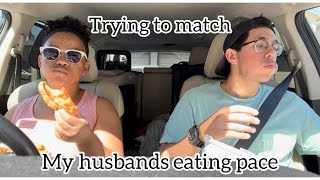 Trying to match my husbands eating pace saved by the baby [upl. by Enilkcaj]