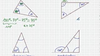 Miary kątów w trójkątach  Matematyka Szkoła Podstawowa i Gimnazjum [upl. by Aelyk]