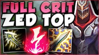 THIS BURST FROM FULL AD CRIT ZED IS ACTUALLY UNREAL ZED SEASON 8 TOP GAMEPLAY  League of Legends [upl. by Enneibaf]