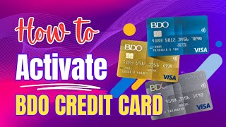 BDO Credit Card Activation [upl. by Jet]