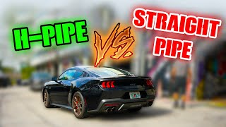 2024 Mustang GT Straight Pipe Vs Hpipe Exhaust Comparison [upl. by Nonah178]