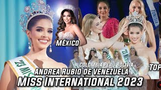 Miss International 2023  Andrea Rubio de Venezuela México es Top 7 Colombia Perú Top 3 [upl. by Kermy]