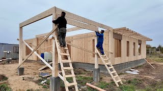 Inexpensive wooden house Full construction process [upl. by Snyder]