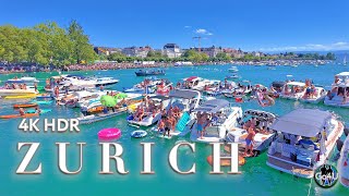 SWITZERLAND ZURICH 🇨🇭 Walking tour from Lake along Bahnhofstrasse switzerland 4K HDR [upl. by Aerdied]