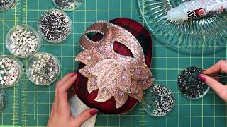 Nicole Rose Design How To Rhinestone A Mask [upl. by Walkling458]