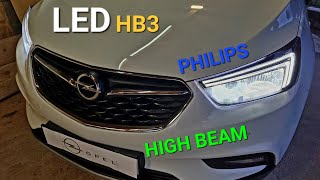 OPEL MOKKA X  High Beam LED PHILIPS Bulb HB3 9005 Upgrade [upl. by Duwe]