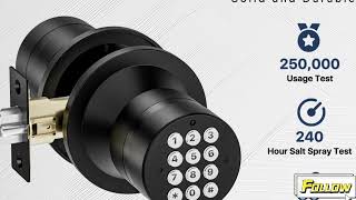 Signstek Keyless Entry Door Lock Smart Code Door Lock Mute ModeElectronic Keypad Knob [upl. by Glyn]