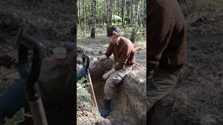 Digging the Dugout  Bushcraft Shelter Progress [upl. by Magdau]