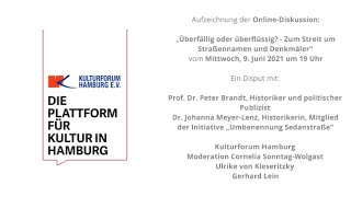 OnlineDiskussion„Überfällig oder überflüssig  Zum Streit um Straßennamen und Denkmäler“ [upl. by Alesandrini]